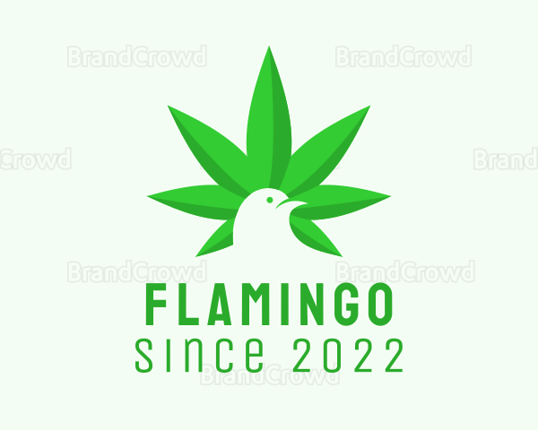 Cannabis Leaf Bird Logo