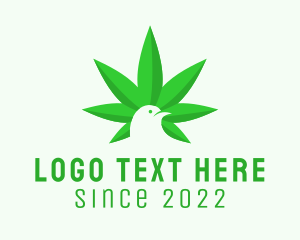 Sparrow - Cannabis Leaf Bird logo design