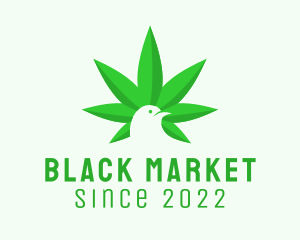 Illegal - Cannabis Leaf Bird logo design