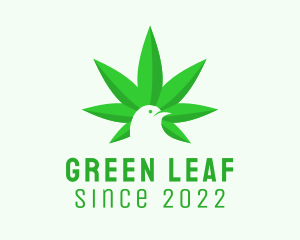 Cannabis Leaf Bird  logo design