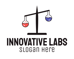 Laboratory Flask Scale logo design