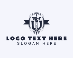 Drainage - Shield Pipes Plunger logo design