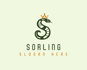 Crown Snake Letter S logo design