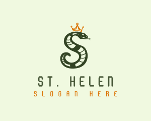 Crown Snake Letter S logo design