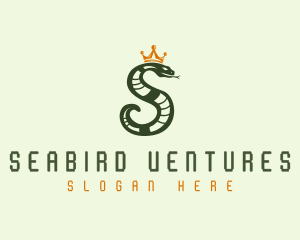 Crown Snake Letter S logo design