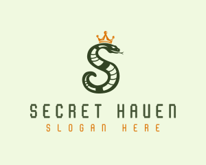 Crown Snake Letter S logo design