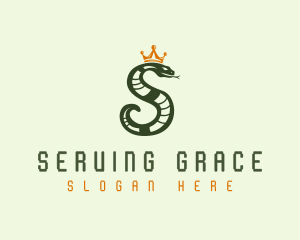 Crown Snake Letter S logo design