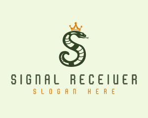 Crown Snake Letter S logo design