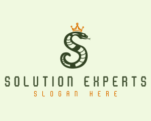 Crown Snake Letter S logo design