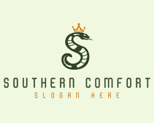 Crown Snake Letter S logo design