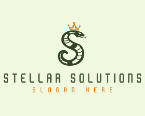 Crown Snake Letter S logo design