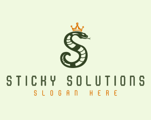 Crown Snake Letter S logo design