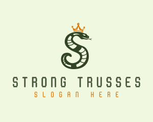 Crown Snake Letter S logo design