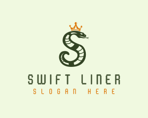 Crown Snake Letter S logo design