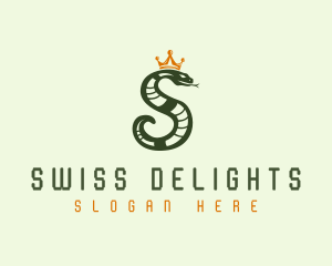 Crown Snake Letter S logo design