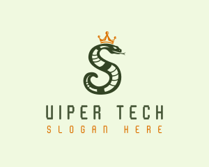 Viper - Crown Snake Letter S logo design