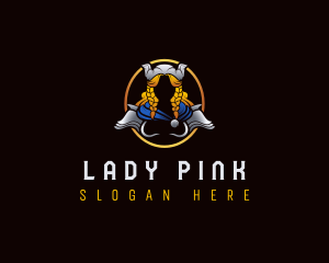 Lady Viking Warrior logo design