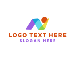 Geometric - Creative Media Startup Letter N logo design