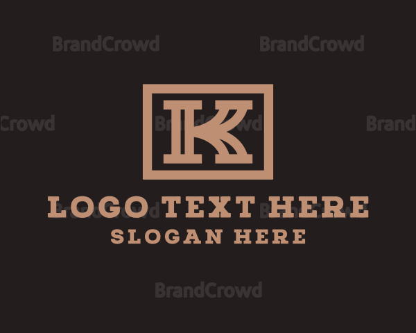 Western Typography Letter K Logo