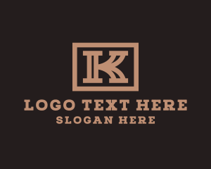 Cabinet Maker - Western Typography Letter K logo design