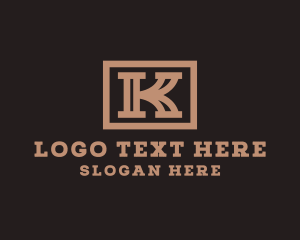 Western - Western Typography Letter K logo design