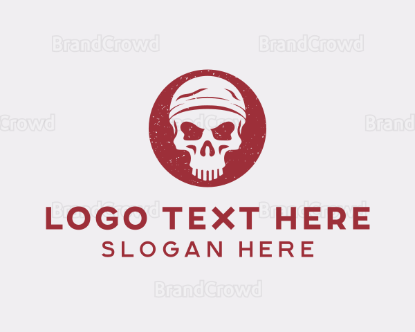 Skull Bandana Tattoo Logo