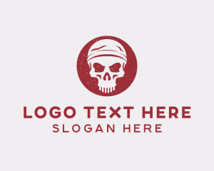 Skull - Skull Bandana Tattoo logo design