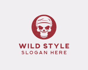 Bandana - Skull Bandana Tattoo logo design