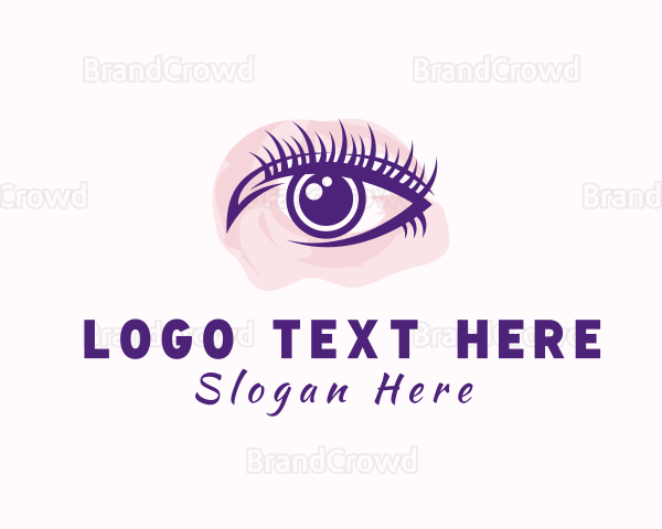 Watercolor Eyelash Makeup Logo