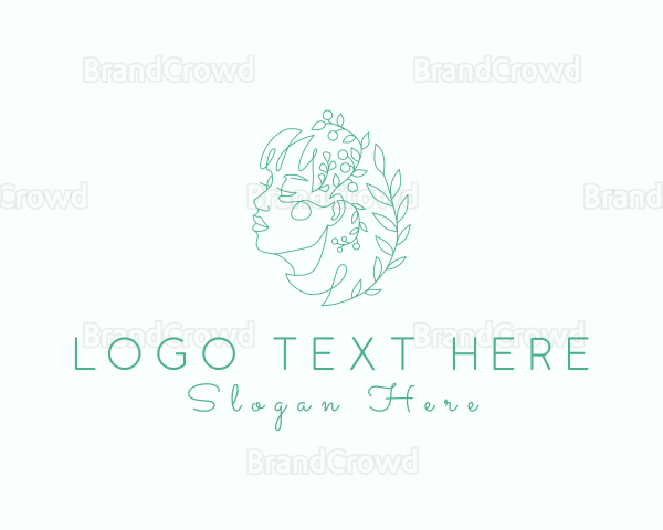 Botanical Woman Face Logo