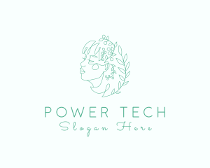 Botanical Woman Face Logo