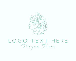 Face - Botanical Woman Face logo design