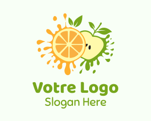 Orange & Apple Fruit Logo