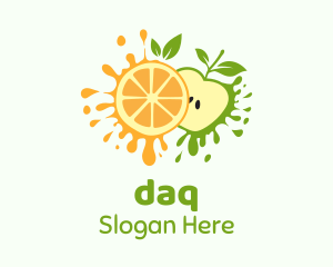 Orange & Apple Fruit Logo