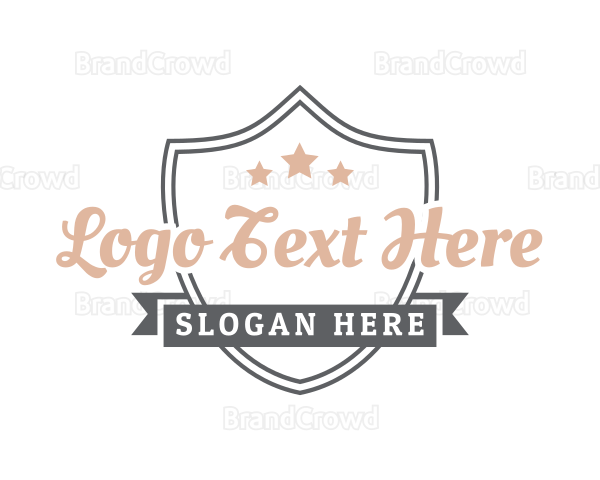 Star Shield Badge Banner Logo