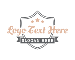 Retro - Star Shield Badge Banner logo design