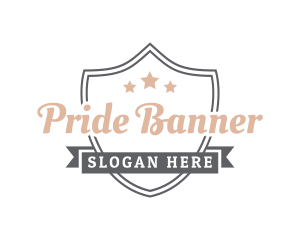 Star Shield Badge Banner logo design