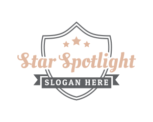 Star Shield Badge Banner logo design