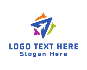 Aeroplane - Blue Aircraft Navigation logo design