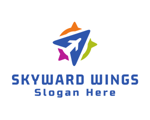 Aeroplane - Blue Aircraft Navigation logo design