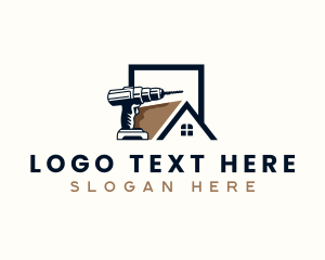 Power Tool - Roofing Drill Construction logo design