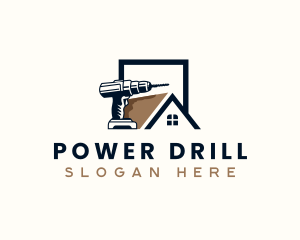 Roofing Drill Construction logo design