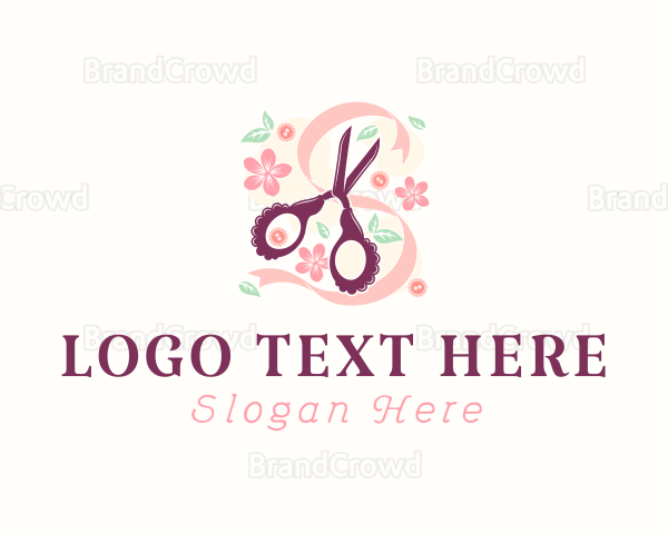 Scissors Craft Flowers Logo