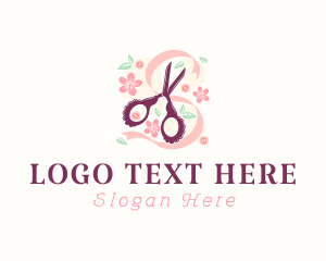 Scissors Craft Flowers Logo