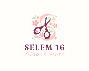 Scissors Craft Flowers logo design