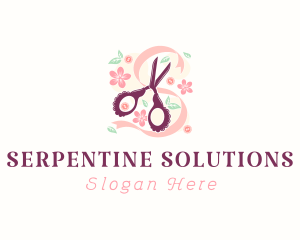 Scissors Craft Flowers logo design