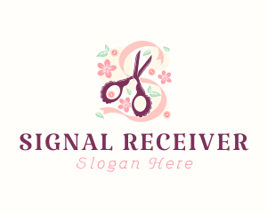 Scissors Craft Flowers logo design