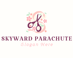 Scissors Craft Flowers logo design