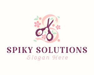 Scissors Craft Flowers logo design