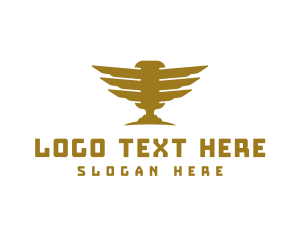 Podcast - Golden Winged Microphone logo design